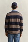Gant Chambray Stripe Heavy Rugger Twill Collar Pullover Faded Taupe