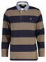 Gant Chambray Stripe Heavy Rugger Twill Collar Pullover Faded Taupe