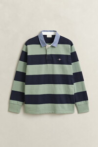 Gant Chambray Stripe Heavy Rugger Twill Collar Pullover Surplus Mint