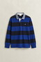 Gant Chambray Stripe Heavy Rugger Twill Collar Trui Blauw