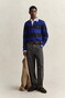 Gant Chambray Stripe Heavy Rugger Twill Collar Trui Blauw