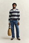 Gant Chambray Stripe Heavy Rugger Twill Collar Trui Ceramic Grey