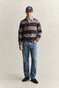 Gant Chambray Stripe Heavy Rugger Twill Collar Trui Faded Taupe