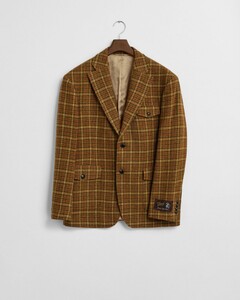 Gant Checked Tweed Blazer Jacket Peanut Butter