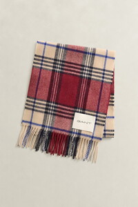 Gant Checked Wool Scarf Sjaal Plumped Red