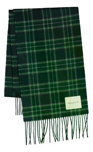 Gant Checked Wool Scarf Tartan Green