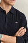 Gant Classic Cable Knit Organic Cotton Polo Collar Trui Avond Blauw