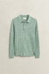 Gant Classic Cable Knit Organic Cotton Polo Collar Trui Soft Green Melange