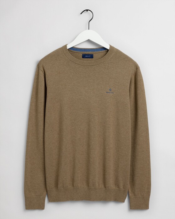 Gant Classic Cotton Crew Trui Aloe Green Melange