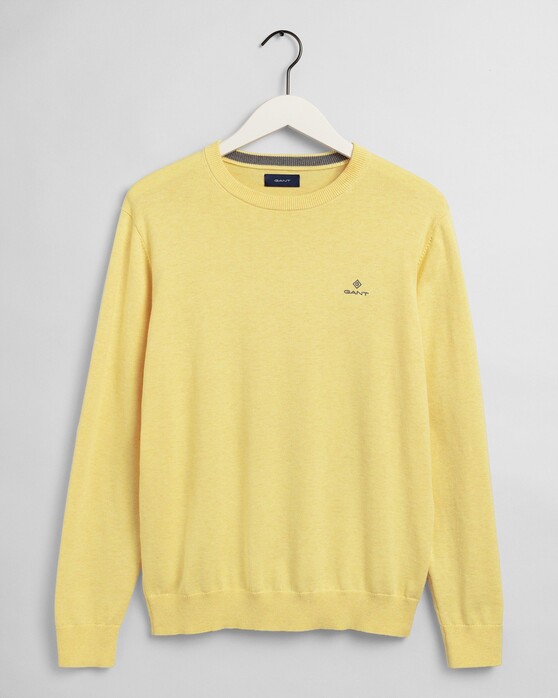 Gant Classic Cotton Crew Trui Brimstone Yellow Melange