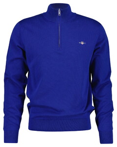 Gant Classic Cotton Half Zip Small Archive Shield Graphic Embroidery Trui Blauw