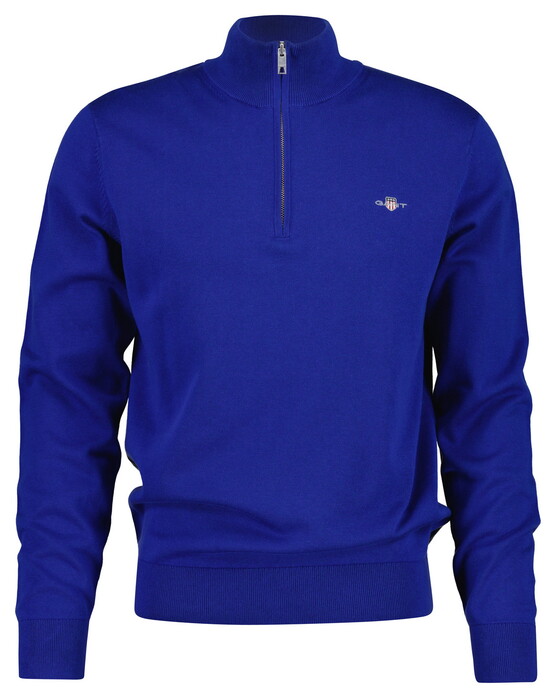 Gant Classic Cotton Half Zip Small Archive Shield Graphic Embroidery Trui Blauw