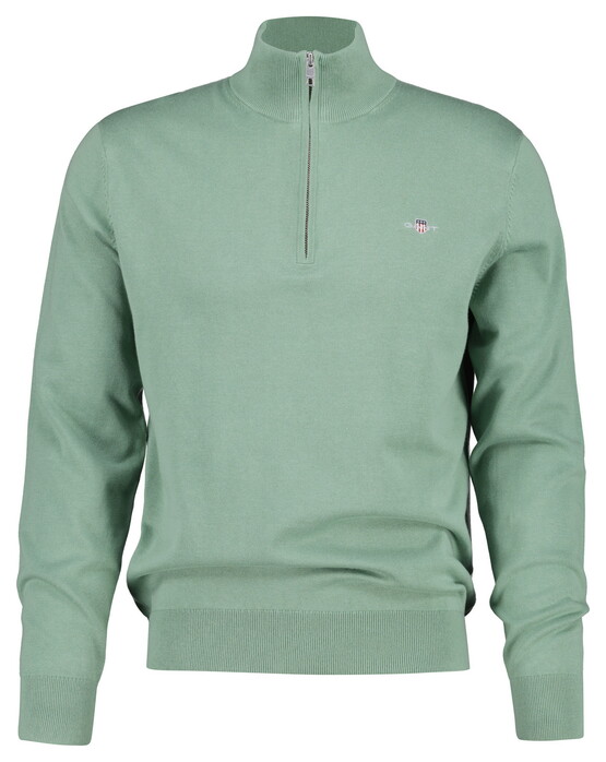 Gant Classic Cotton Half Zip Small Archive Shield Graphic Embroidery Trui Surplus Mint