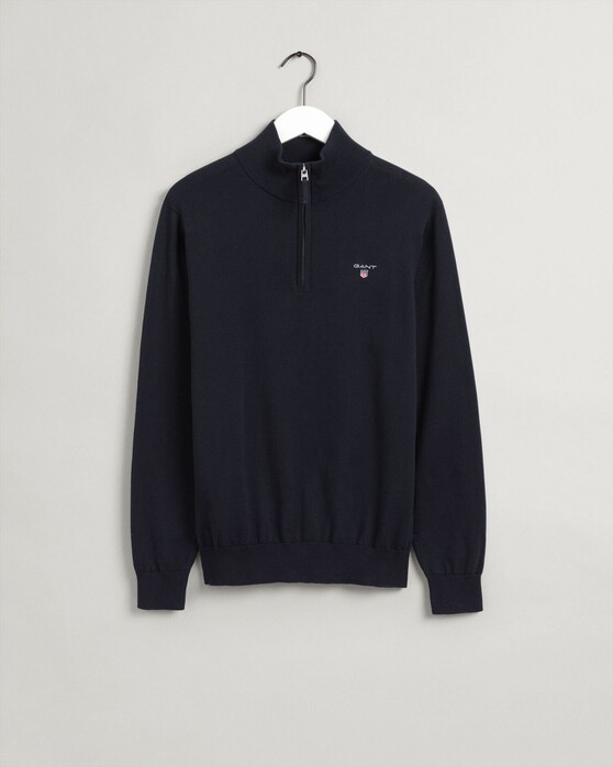 Gant Classic Cotton Half Zip Trui Avond Blauw
