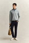 Gant Classic Cotton Half Zip Trui Ceramic Grey