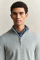 Gant Classic Cotton Half Zip Trui Ceramic Grey