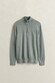 Gant Classic Cotton Half Zip Trui Ceramic Grey