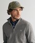 Gant Classic Cotton Half Zip Trui Dark Grey Melange