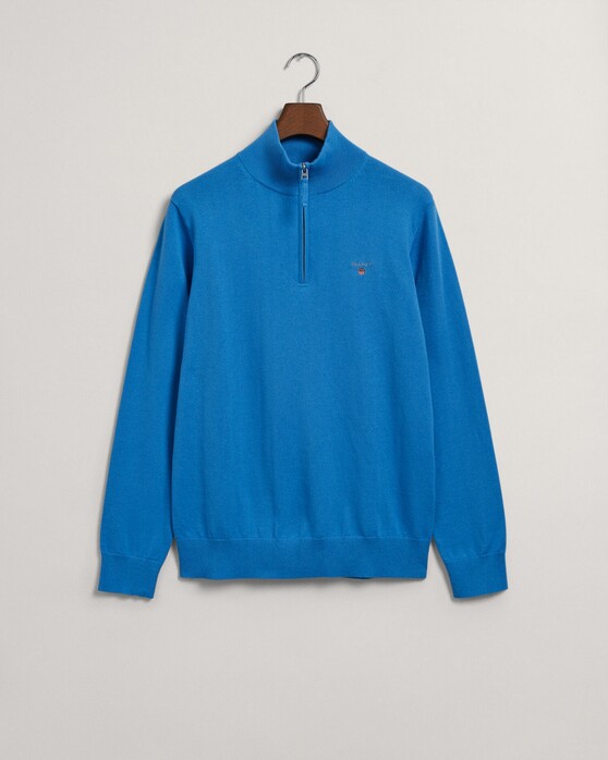Gant Classic Cotton Half Zip Trui Day Blue