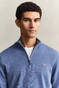 Gant Classic Cotton Half Zip Trui Denim Blue