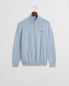 Gant Classic Cotton Half Zip Trui Fresh Blue