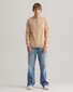 Gant Classic Cotton Half Zip Trui Khaki Melange