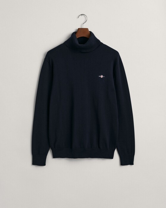 Gant Classic Cotton Rollneck Trui Avond Blauw
