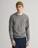 Gant Classic Cotton Ronde Hals Trui Dark Grey Melange