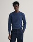 Gant Classic Cotton Ronde Hals Trui Dark Jeansblue Melange