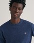 Gant Classic Cotton Ronde Hals Trui Dark Jeansblue Melange