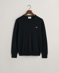 Gant Classic Cotton Ronde Hals Trui Zwart