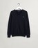 Gant Classic Cotton V-Hals Trui Avond Blauw