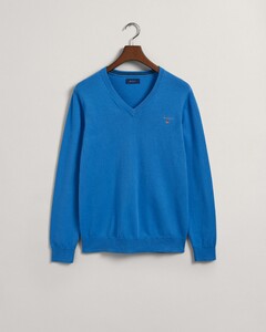 Gant Classic Cotton V-Hals Trui Day Blue