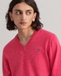 Gant Classic Cotton V-Hals Trui Roze Melange