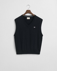 Gant Classic Cotton V-Neck Ribbed Endings Spencer Evening Blue