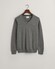 Gant Classic Cotton V-Neck Trui Dark Grey Melange