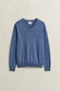 Gant Classic Cotton V-Neck Trui Denim Blue