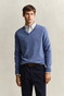 Gant Classic Cotton V-Neck Trui Denim Blue