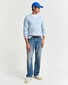 Gant Classic Cotton V-Neck Trui Fresh Blue