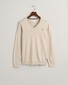 Gant Classic Cotton V-Neck Trui Licht Beige Melange