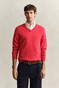 Gant Classic Cotton V-Neck Trui Rose Red
