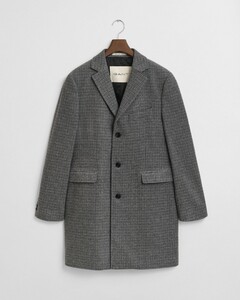 Gant Classic Mini Check Two-Tone Wool Jas Zwart