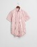 Gant Classic Oxford Stripe Button-Down Short Sleeve Overhemd Ruby Red