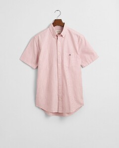 Gant Classic Oxford Stripe Button-Down Short Sleeve Shirt Ruby Red