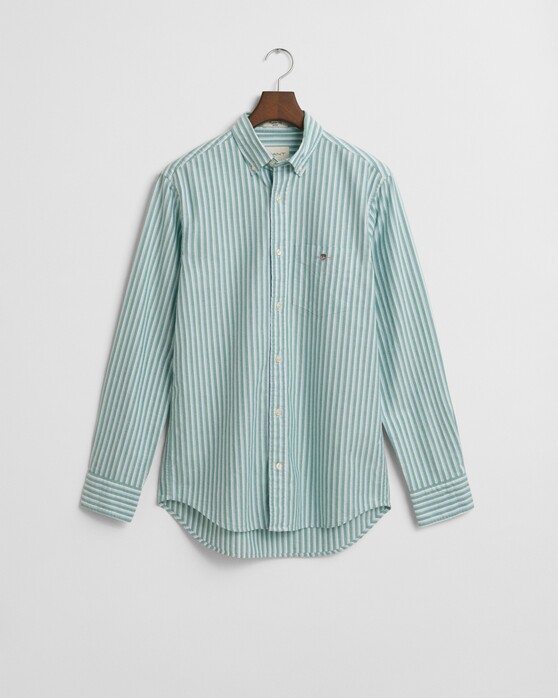 Gant Classic Oxford Stripe Overhemd Diep Groen