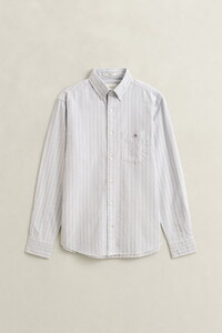 Gant Classic Oxford Stripe Shirt Concrete Grey