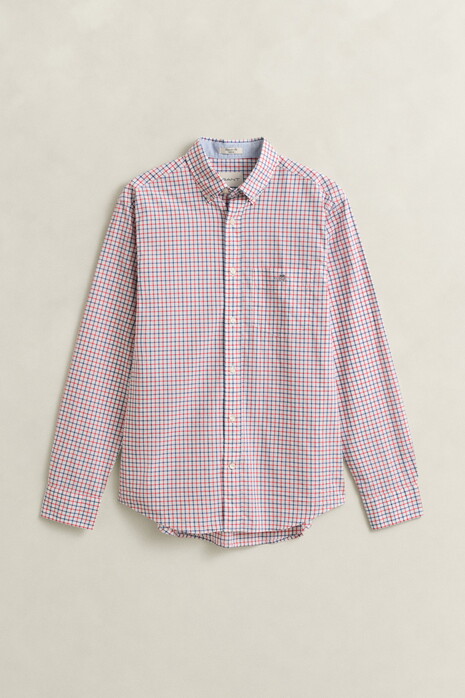 Gant Classic Poplin Check Button-Down Overhemd Rose Red