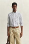 Gant Classic Poplin Check Button-Down Overhemd Taupe Beige