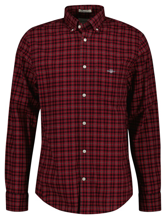 Gant Classic Poplin Check Overhemd Ruby Red