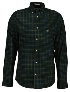 Gant Classic Poplin Check Overhemd Tartan Green